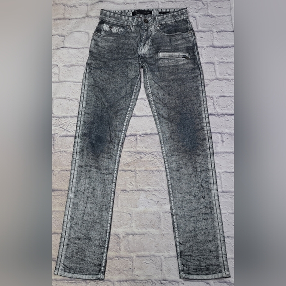 Guess Men's Slim Tapered Jeans Gray Black Acid Denim Garage Shop Stretch 28W - Picture 1 of 16